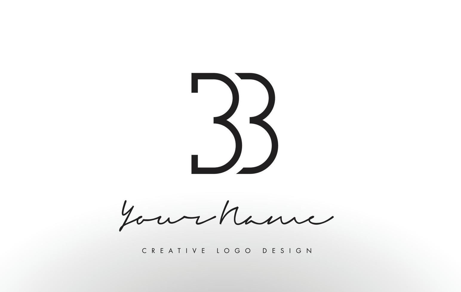 Diseño de logotipo de letras bb delgado. concepto creativo simple letra negra. vector