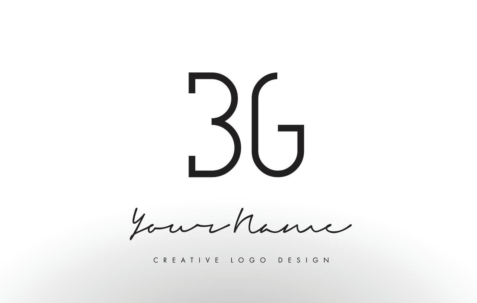 BG Letters Logo Design Slim. Creative Simple Black Letter Concept. vector