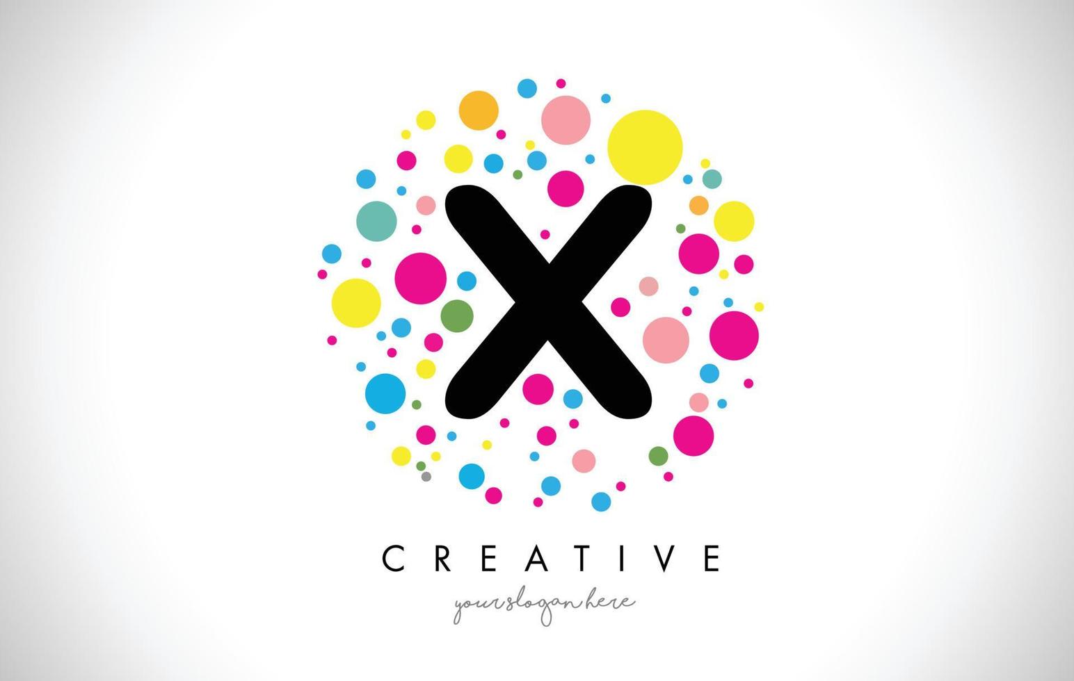 X Bubble Dots Letter Logo Design with Creative Colorful Bubbles