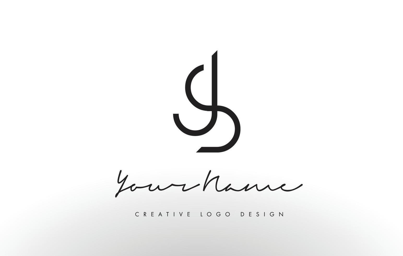 JS Letters Logo Design Slim. Creative Simple Black Letter Concept. vector