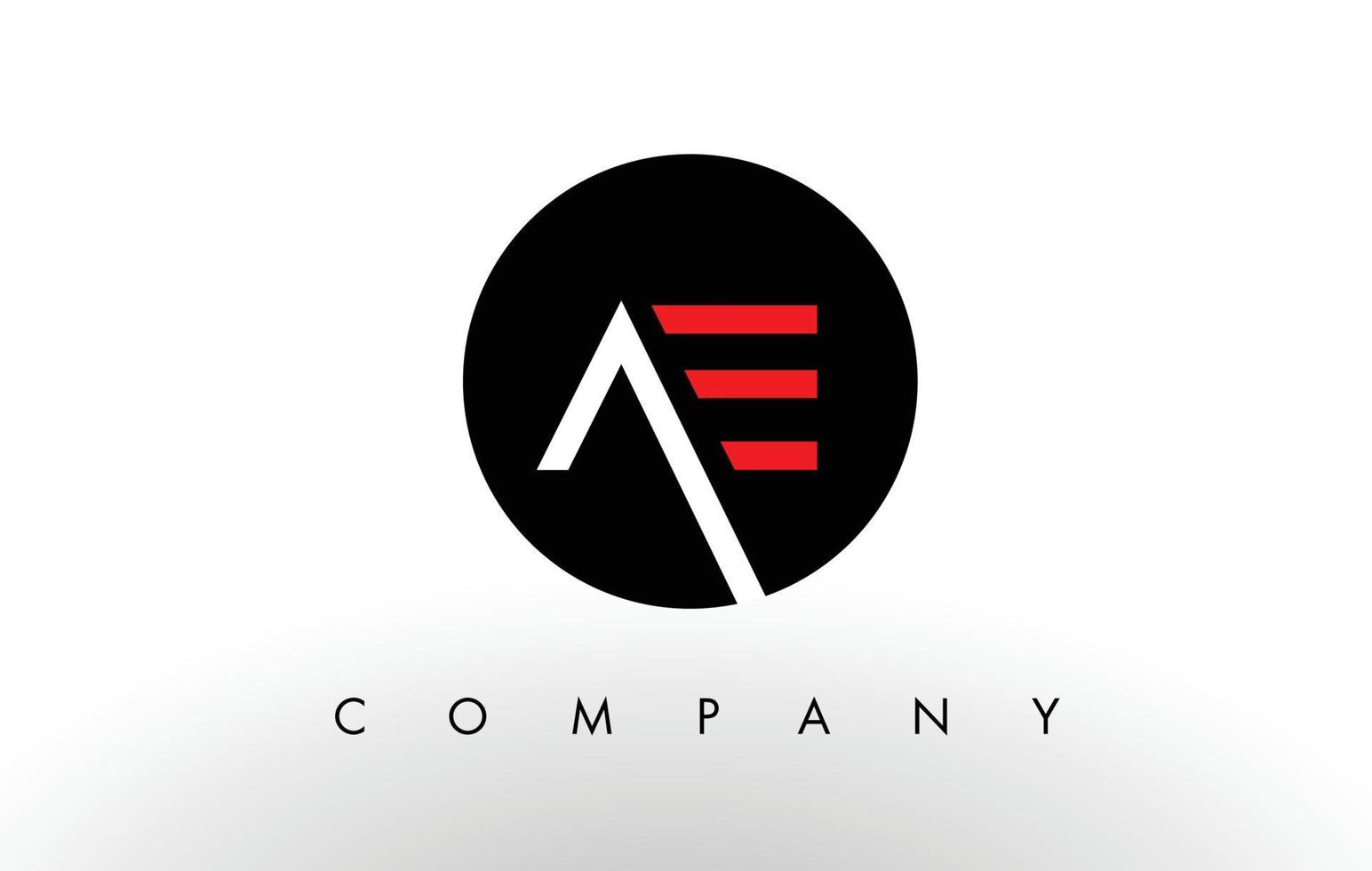 logotipo de ae. vector de diseño de letra.