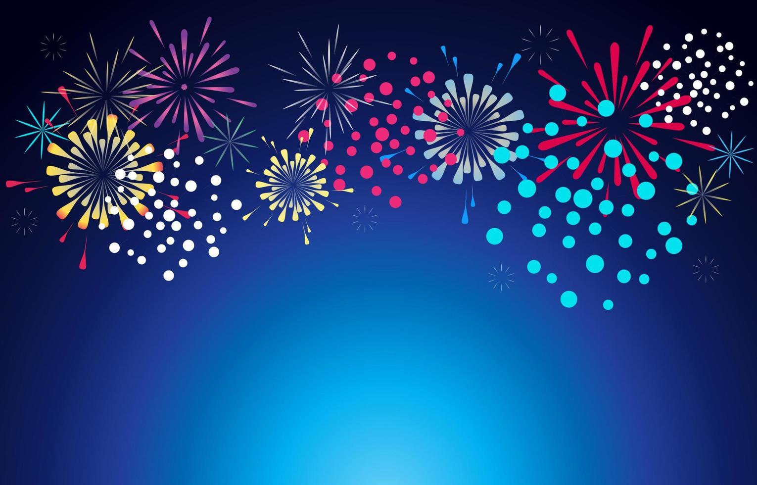 Firework with night sky background illustration vector