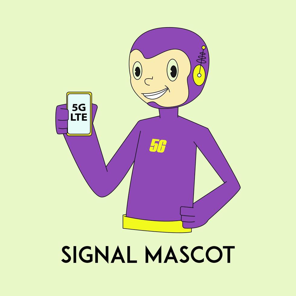 signal mascot logo illustration design vector