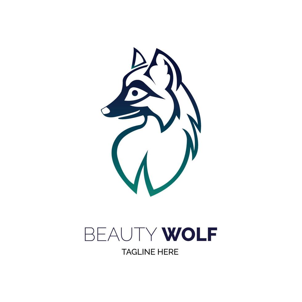 wolf beauty logo template design vector for brand or company and other