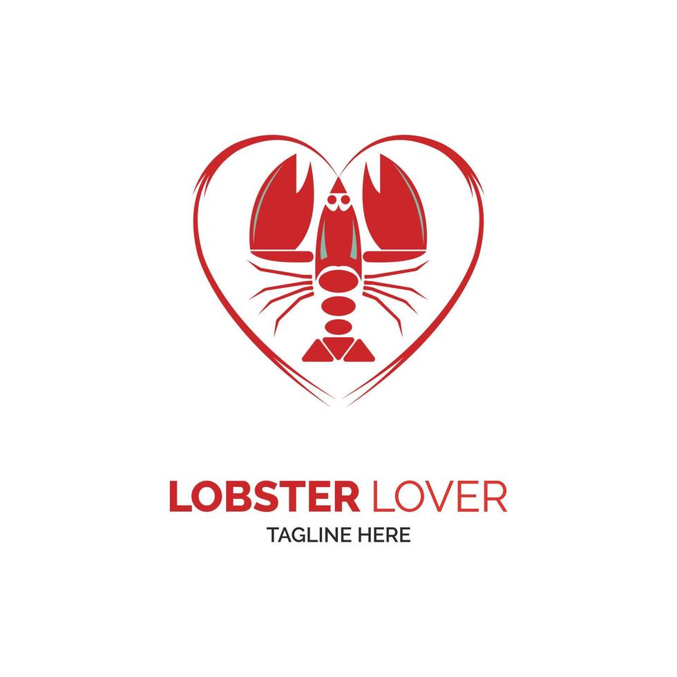 lobster lover logo template design vector for brand or company and other