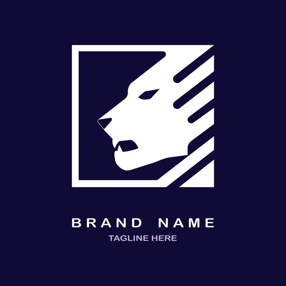 lion logo template design modern for brand or company and other vector