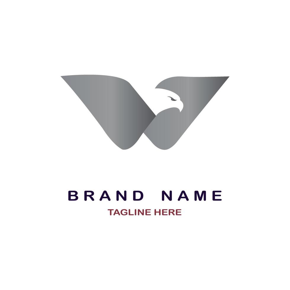 W letter falcon logo design template for brand or company and other vector