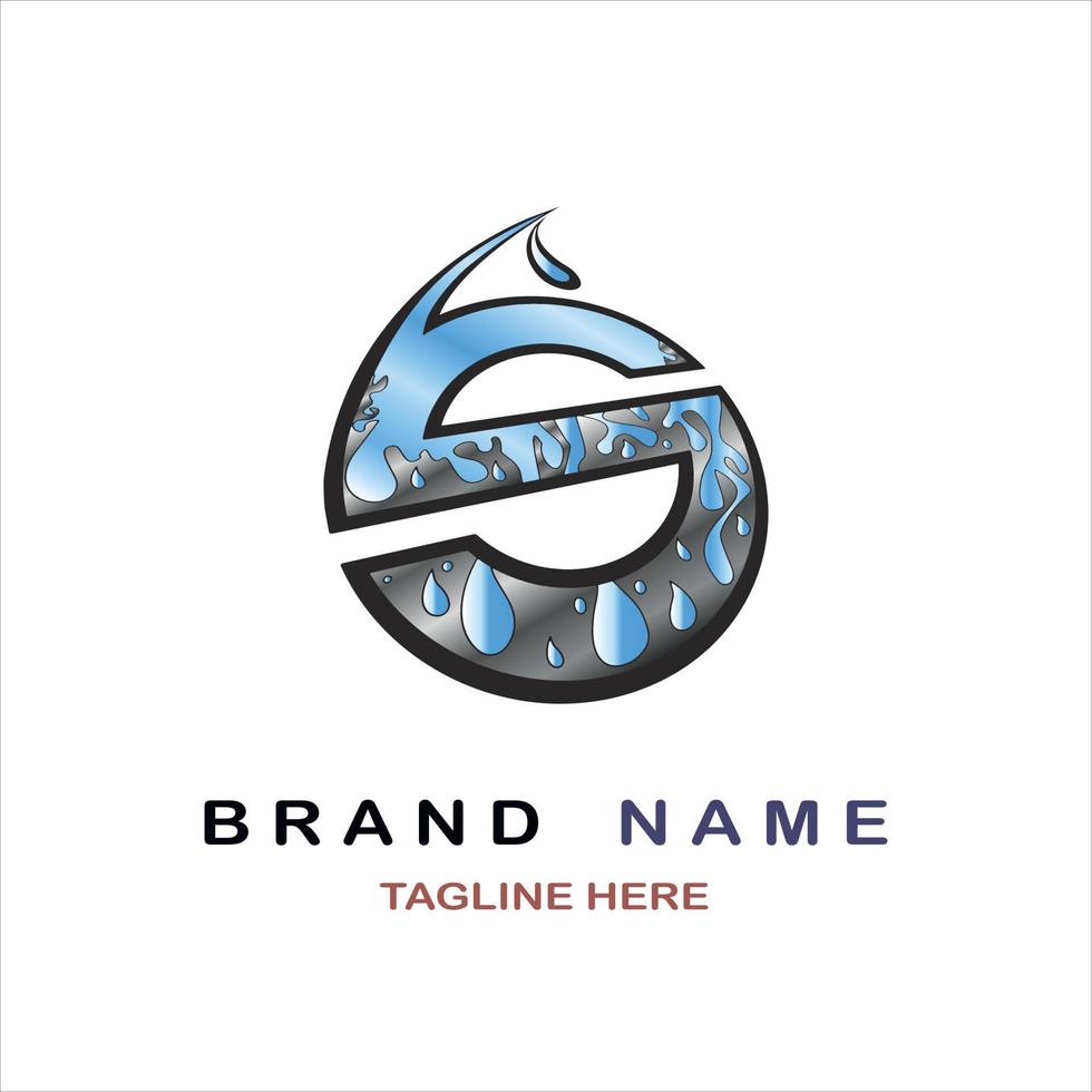 S waterdrop abstract business logo design vector