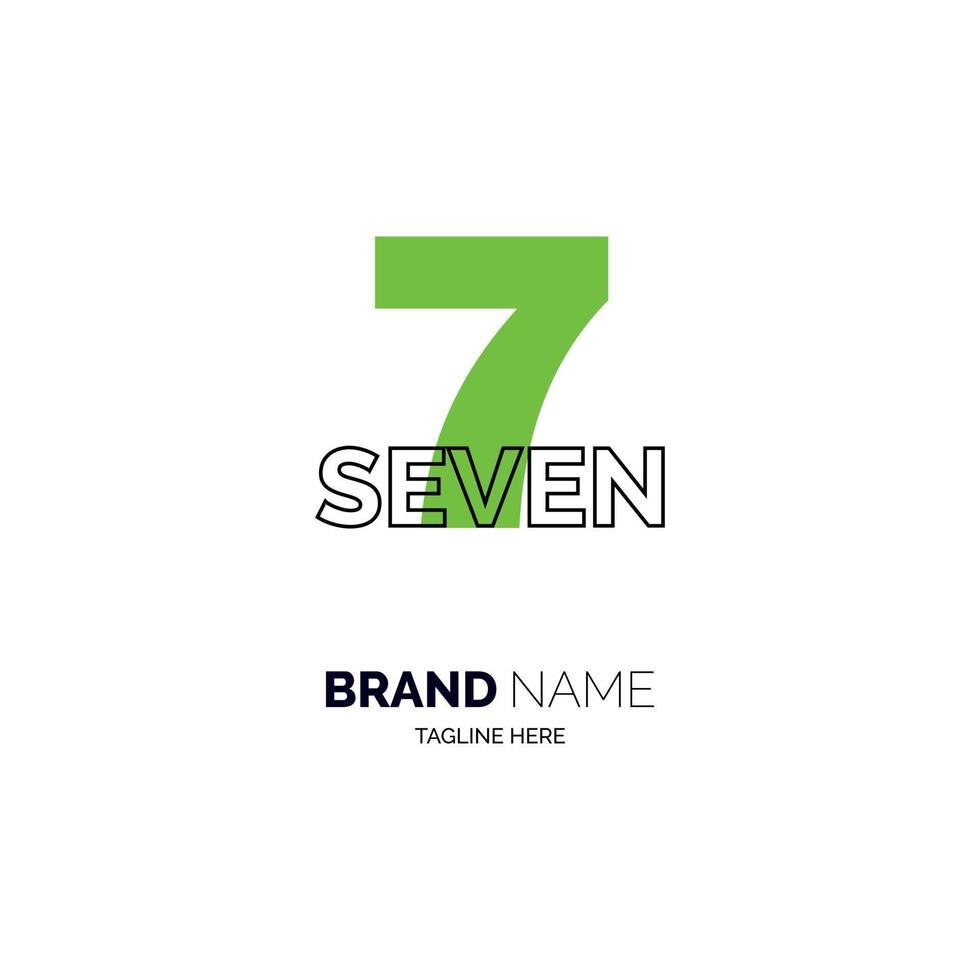 7 siete vector de diseño de plantilla de logotipo para marca o empresa y otros