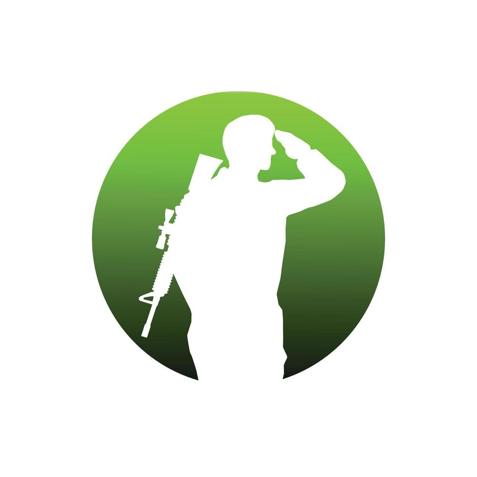 Soldier army salute silhouette vector images