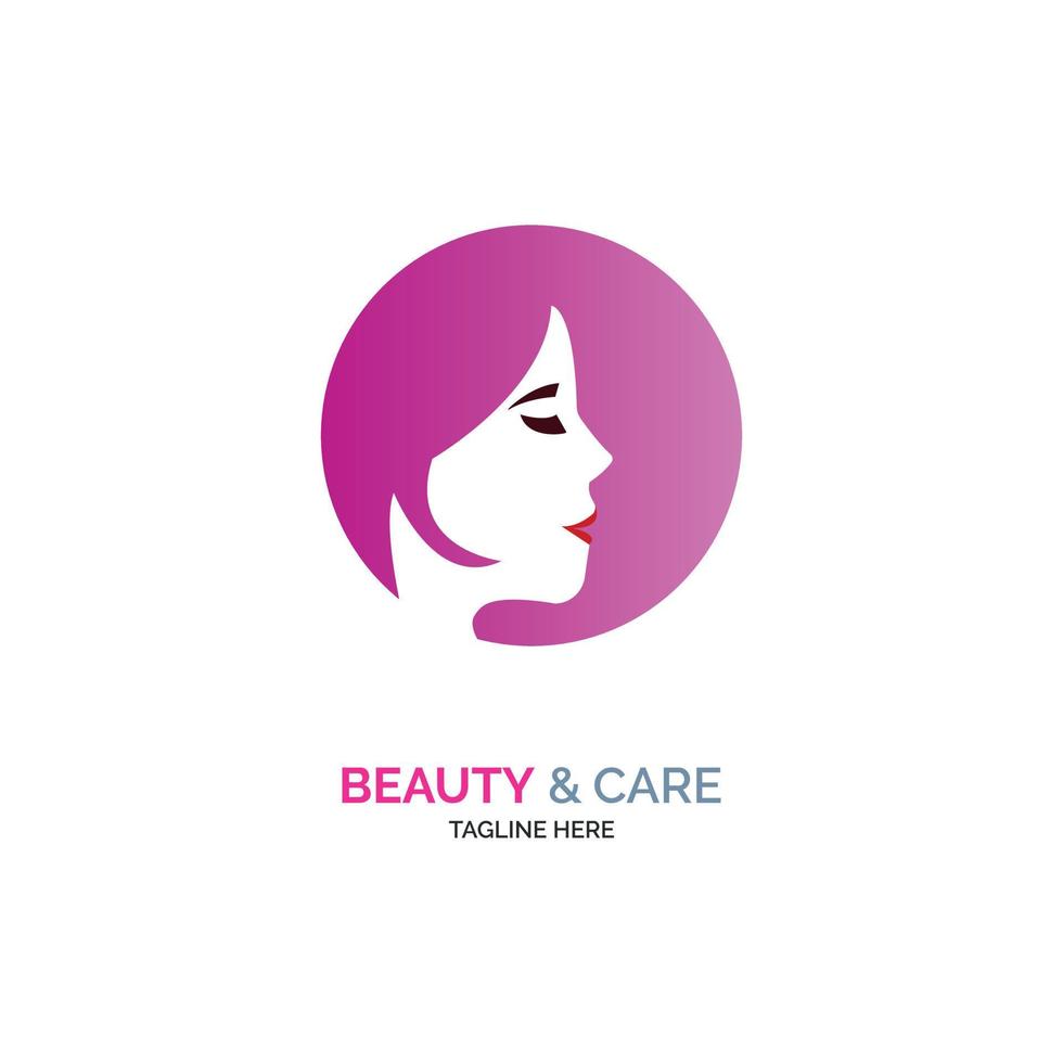 ladies in circle logo template design for brand or company vector