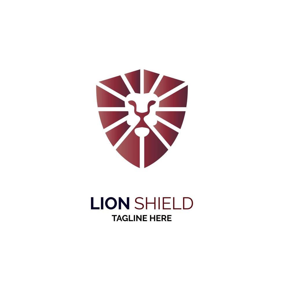 lion shield secure logo template design for brand or company and other vector