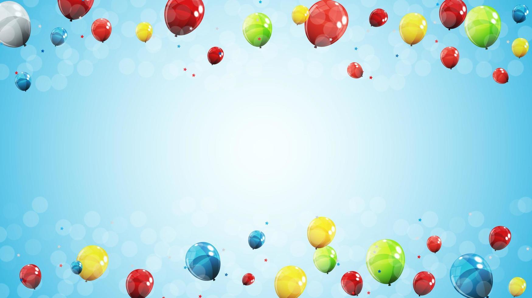 Color Glossy Balloons Background Vector Illustration