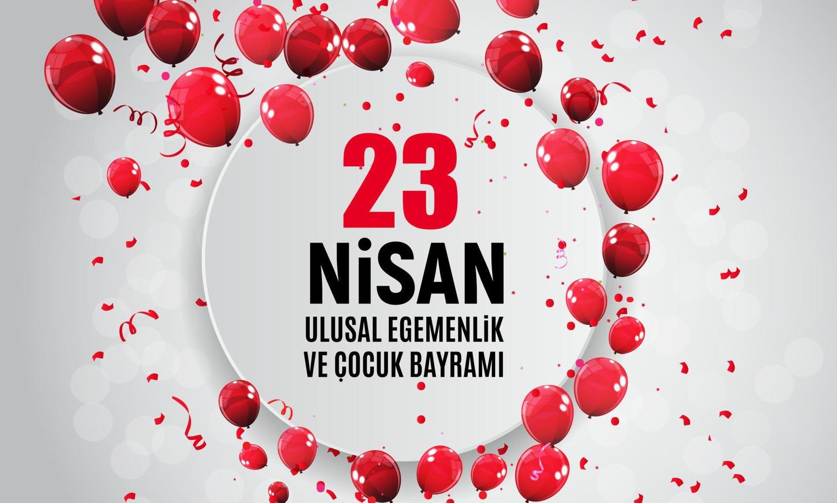 23 April Childrens day Turkish Speak. 23 Nisan Cumhuriyet Bayrami. Vector Illustration