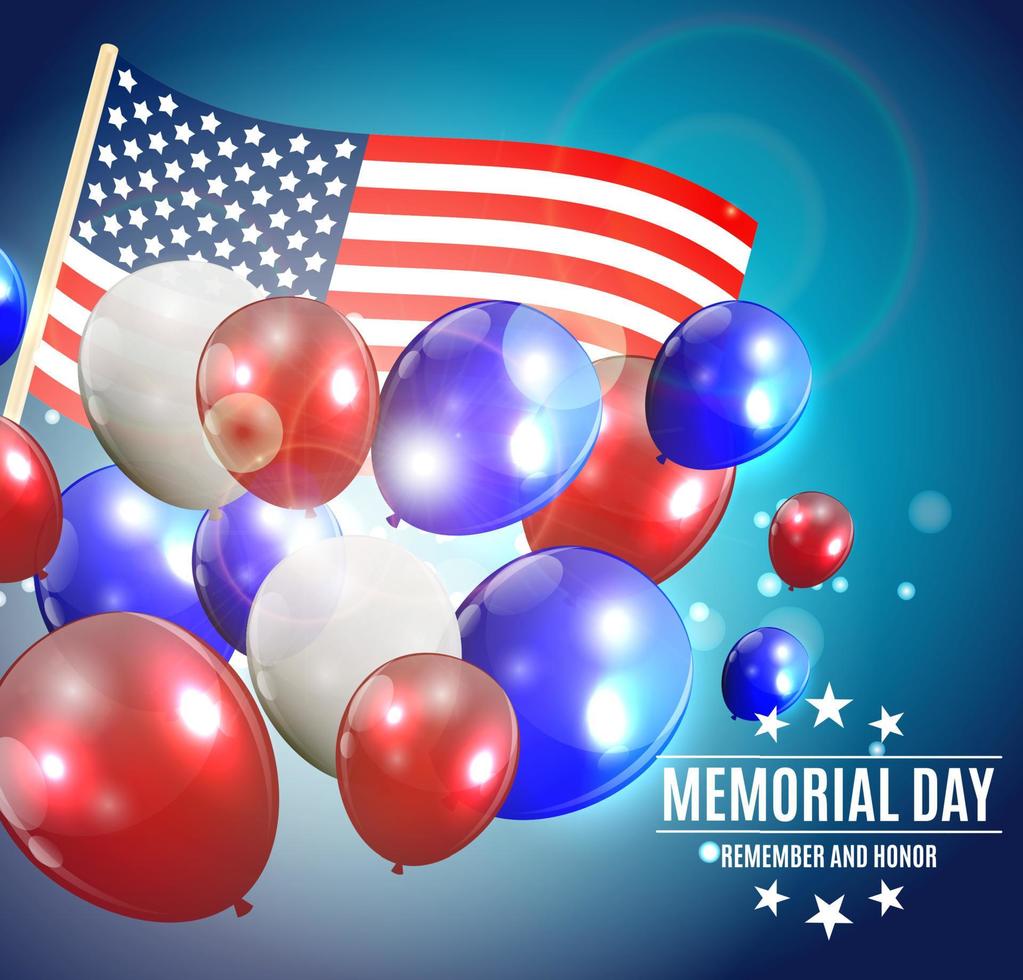 Memorial Day Background Template Vector Illustration