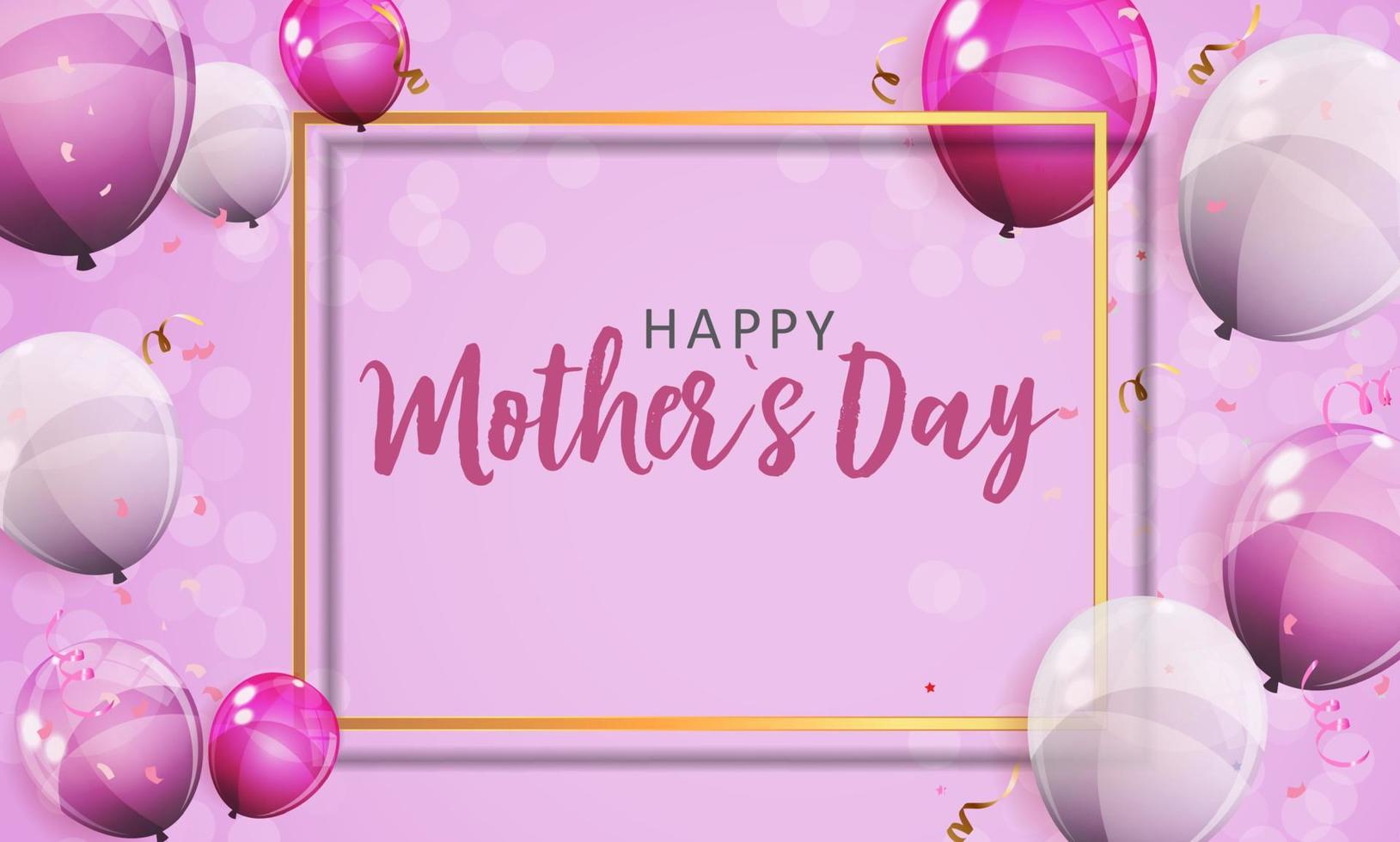 Happy Mother's day greeting card with background. Vector Illustration