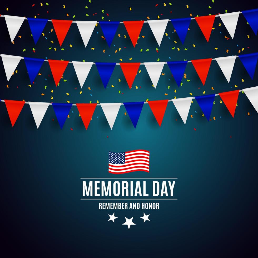 Memorial Day in USA Background Template Vector Illustration