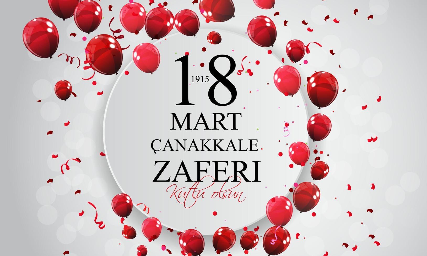 18 March, Canakkale Victory Day,Turkish. TR 18 mart canakkale zaferi Kutlu Olsun. Vector Illustration