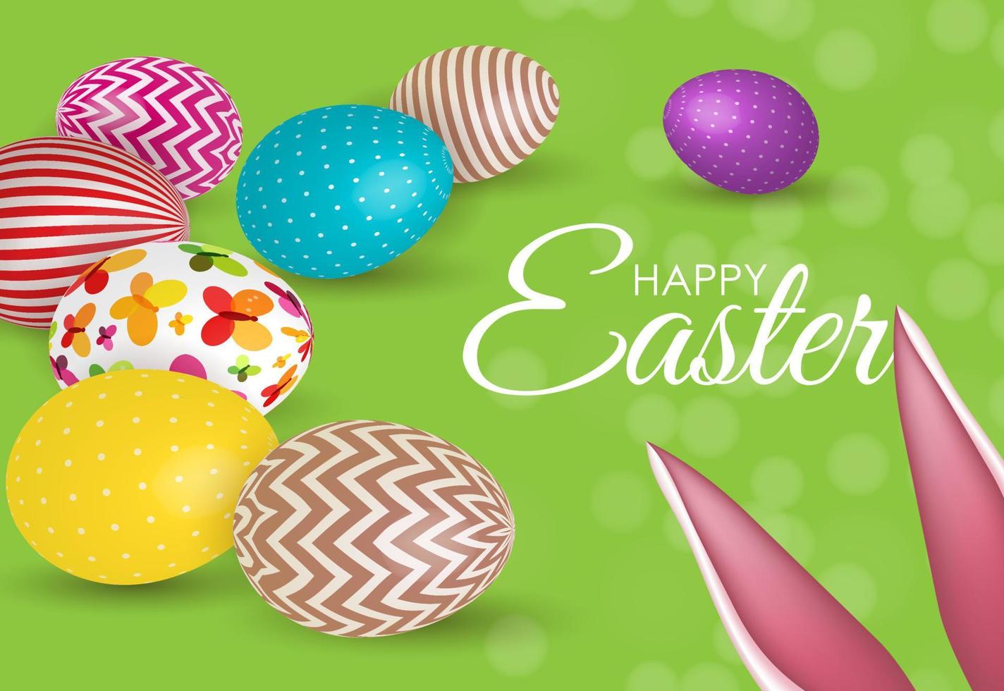 Abstract Happy Easter Template Holiday Background Vector Illustration