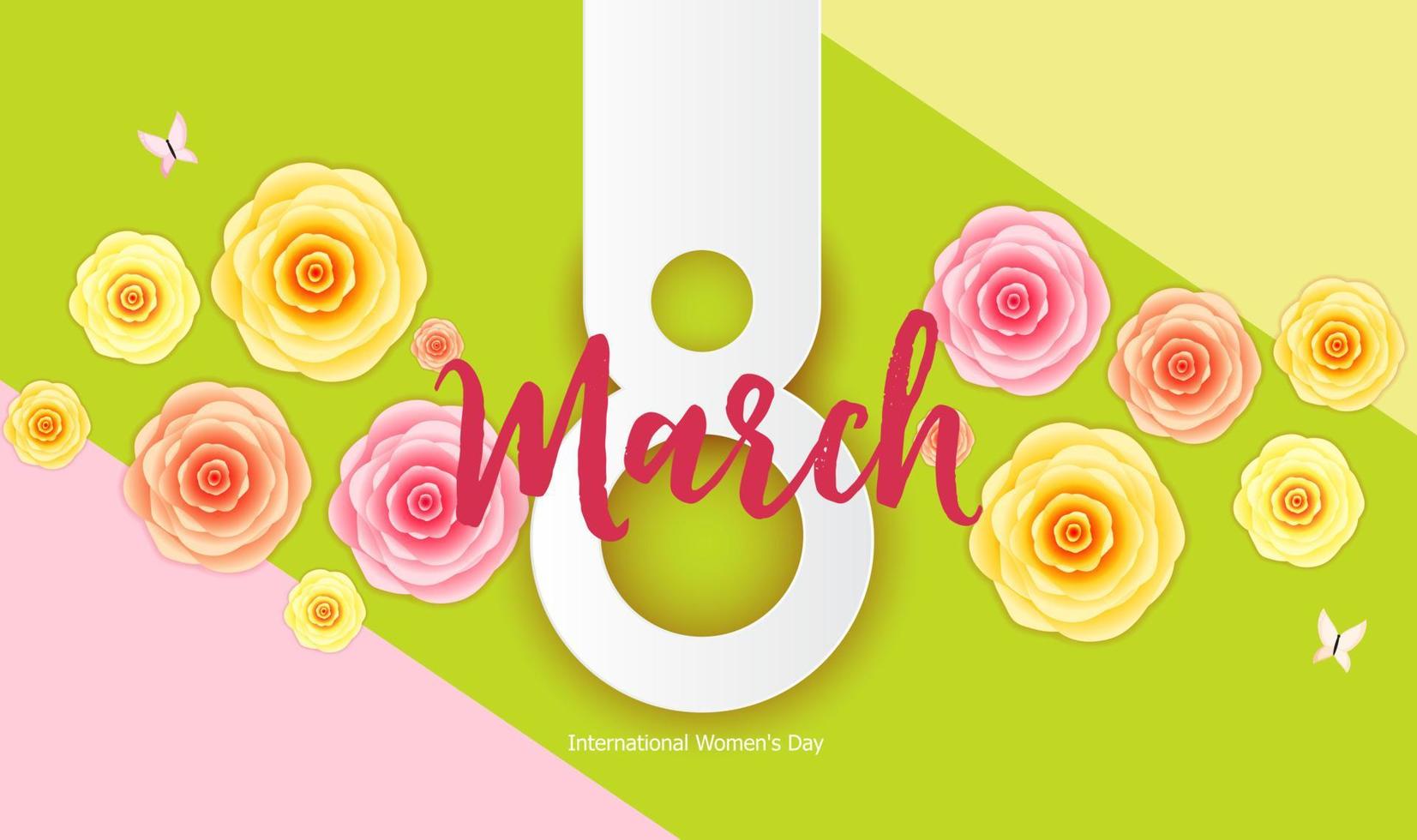 Tarjeta de felicitación del día de la mujer 8 de marzo ilustración vectorial vector
