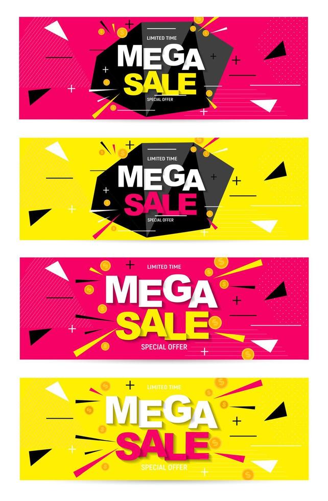 Abstract mega sale poster. Vector illustration