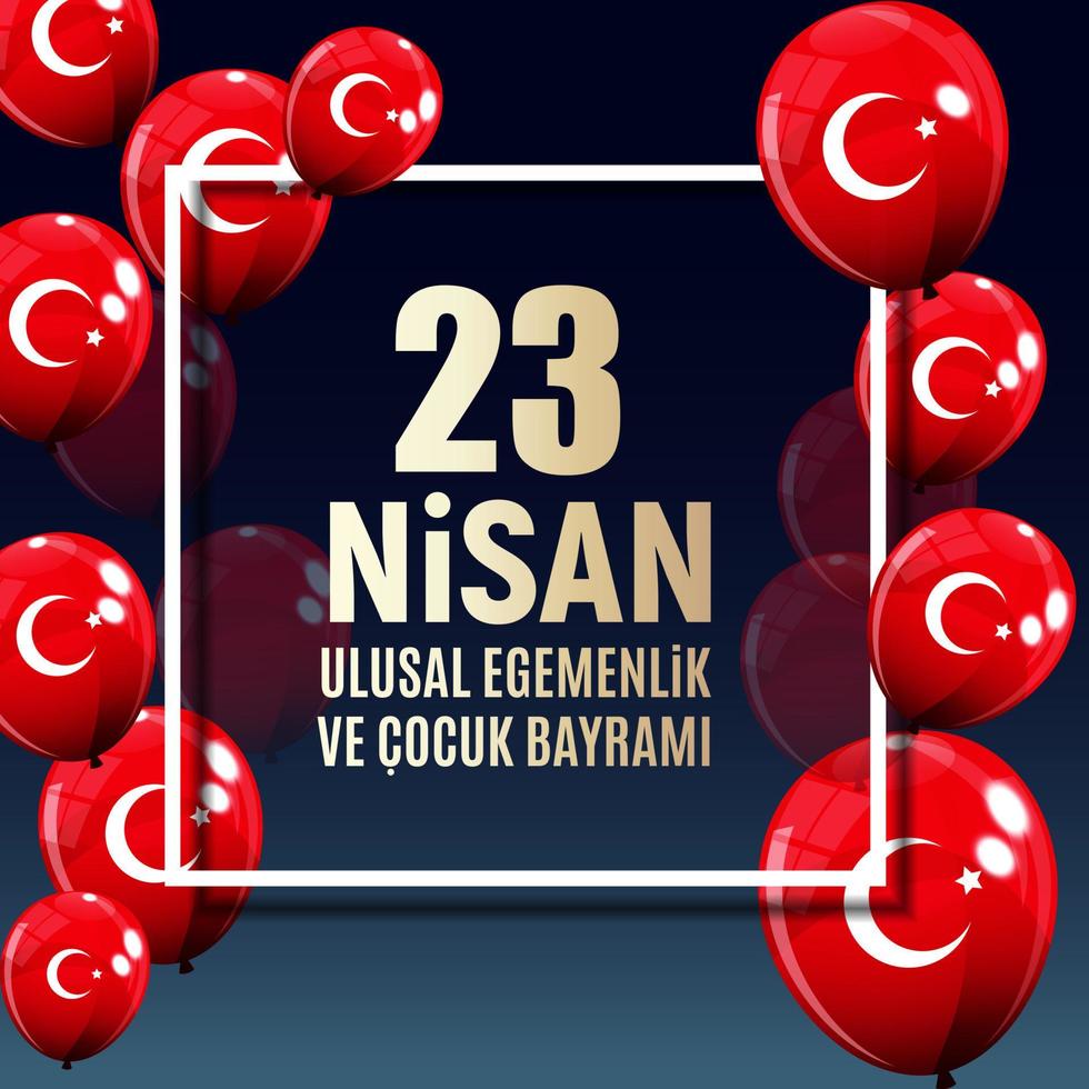 23 April Childrens day Turkish Speak. 23 Nisan Cumhuriyet Bayrami. Vector Illustration