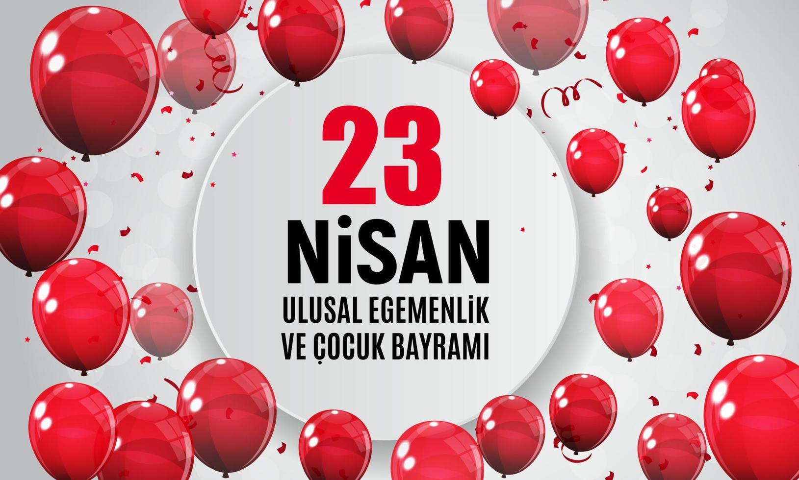 23 April Childrens day Turkish Speak. 23 Nisan Cumhuriyet Bayrami. Vector Illustration