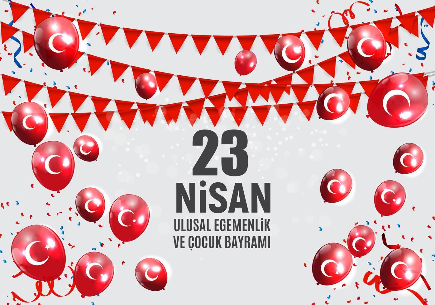 23 April Childrens day Turkish Speak. 23 Nisan Cumhuriyet Bayrami. Vector Illustration