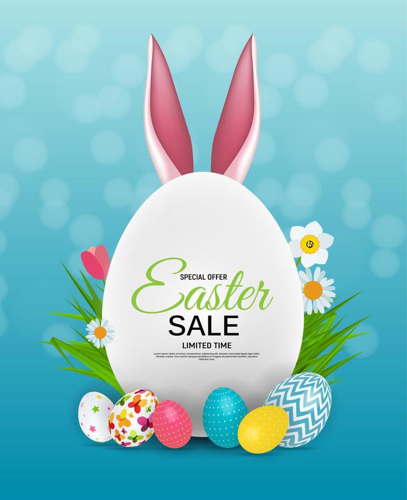 Abstract Easter Sale Template Background Vector Illustration