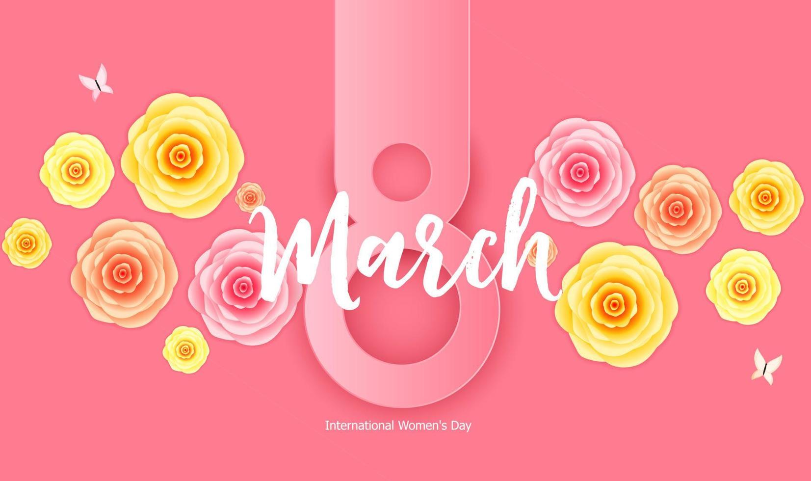Women's Day Greeting Card 8 March Vector Illustration