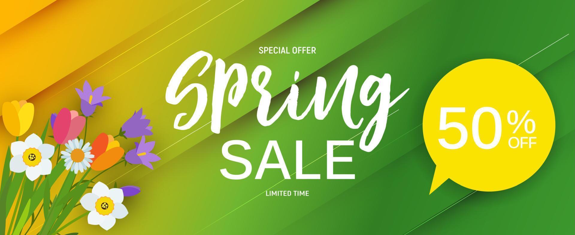 Abstract Spring Sale Background Template. Vector Illustration