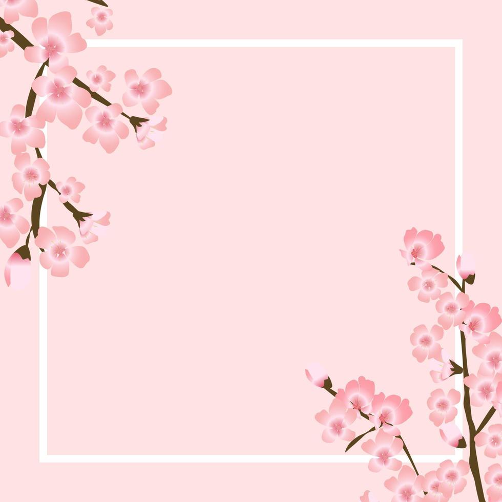 Abstract Floral Sakura Flower Japanese Natural Background Vector Illustration