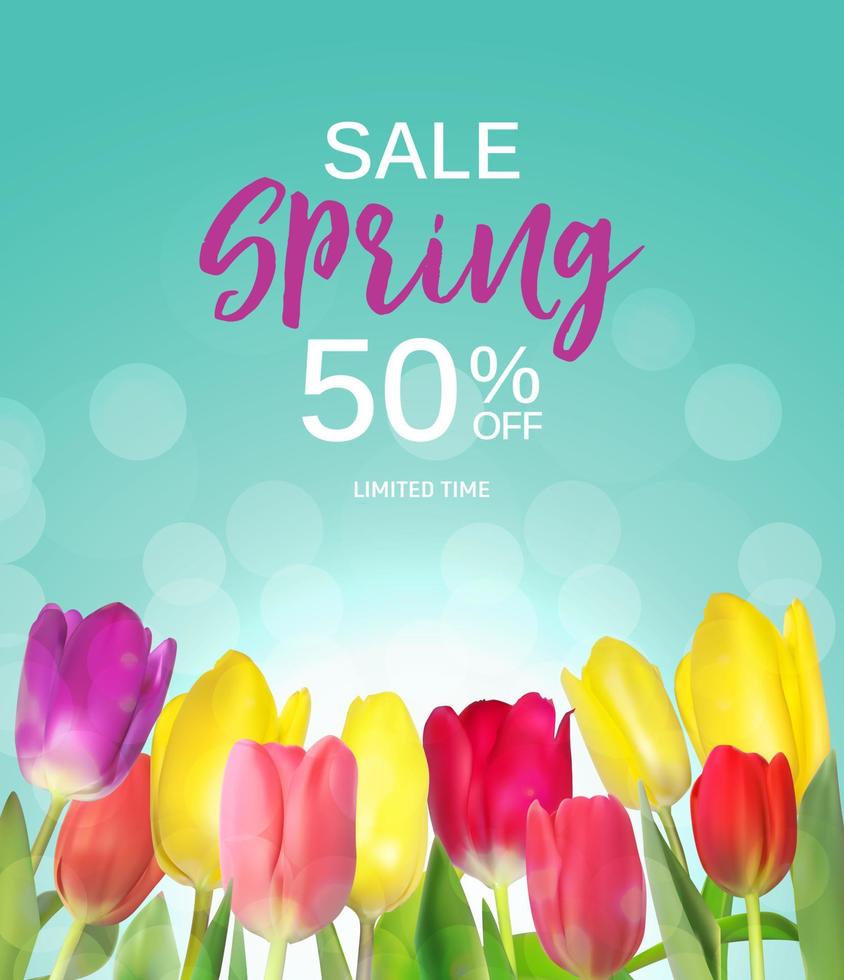 Abstract Spring Sale Background Template. Vector Illustration