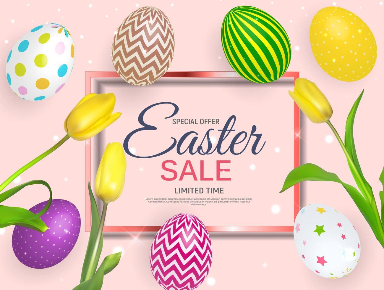 Abstract Easter Sale Template Background Vector Illustration