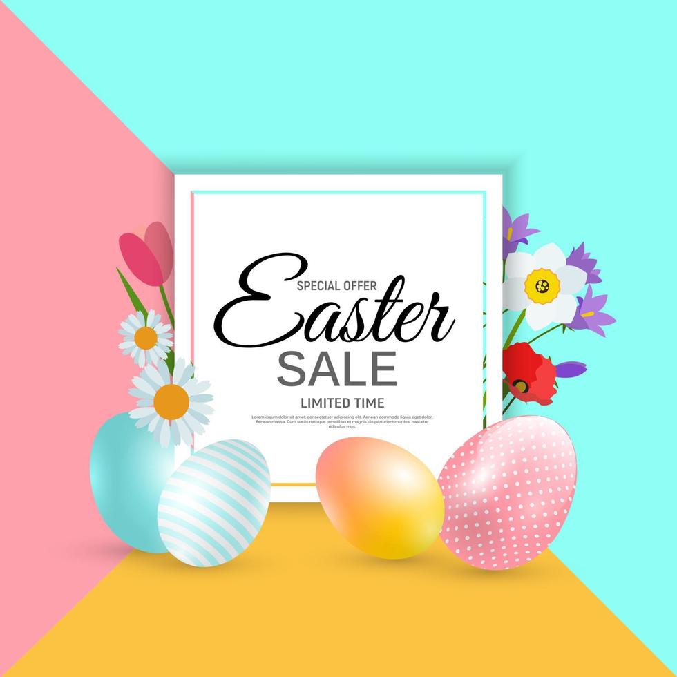 Abstract Easter Sale Template Background Vector Illustration