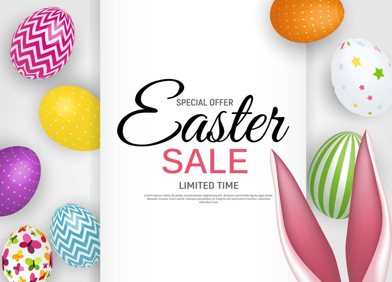 Abstract Easter Sale Template Background Vector Illustration