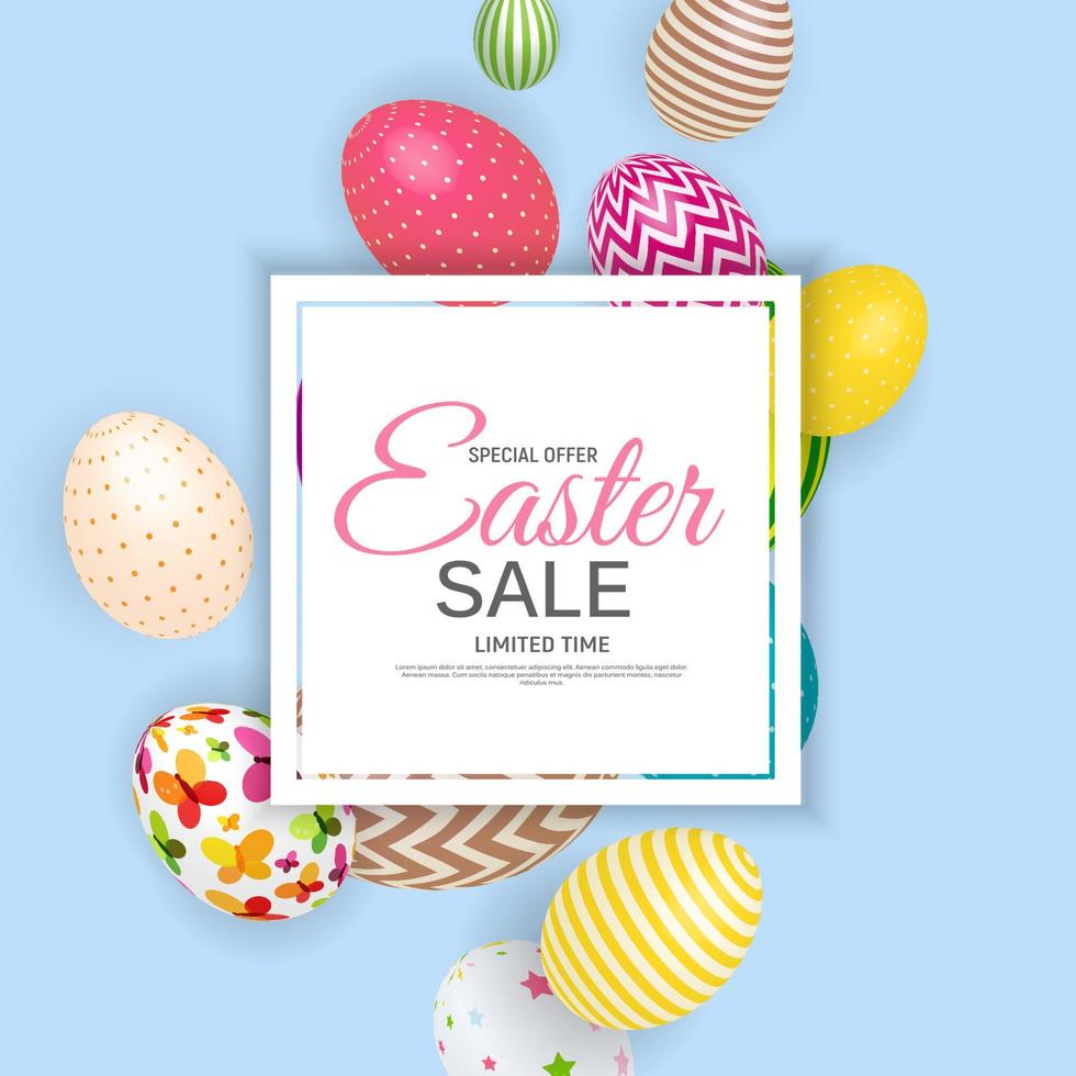 Abstract Easter Sale Template Background Vector Illustration