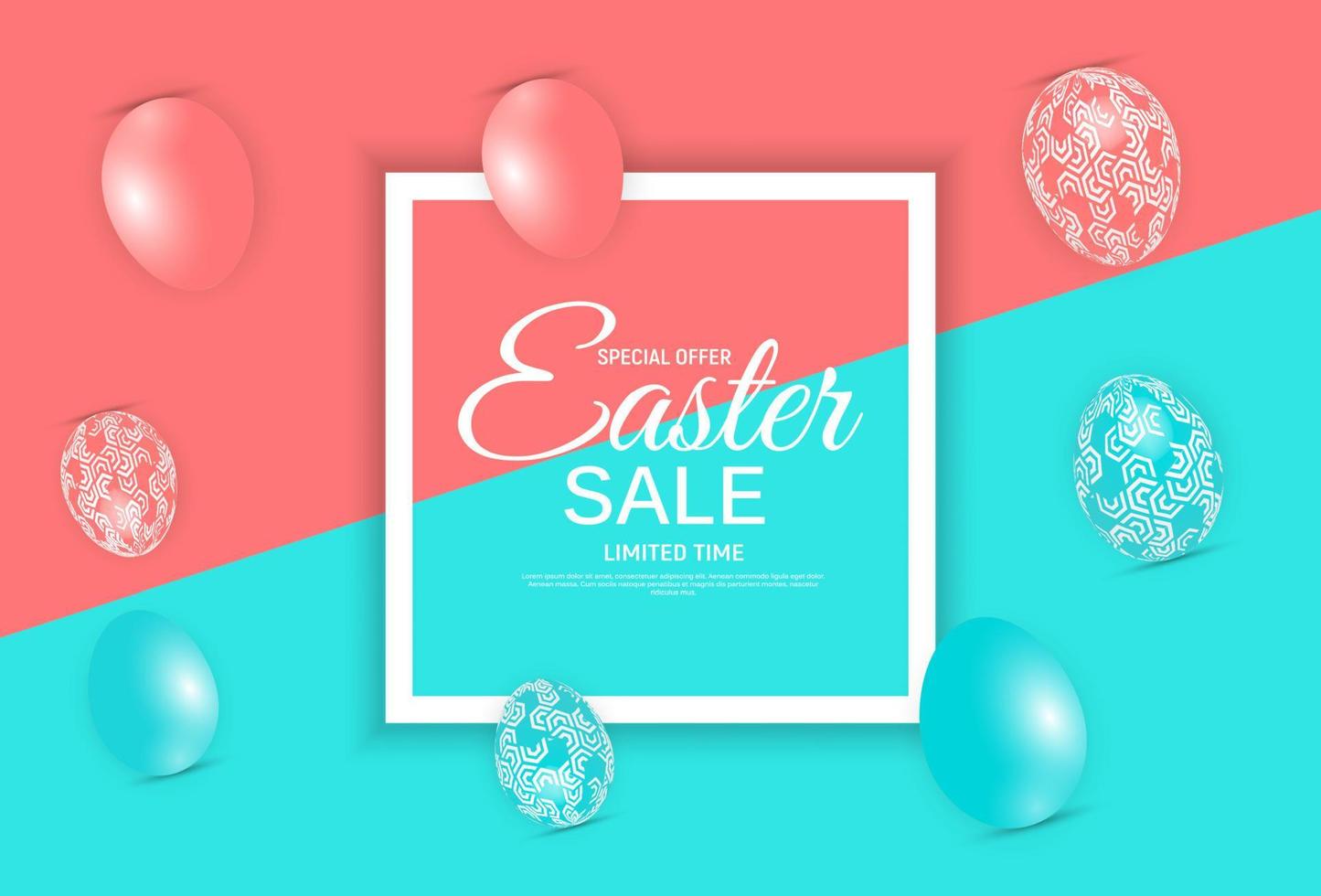 Abstract Easter Sale Template Background Vector Illustration