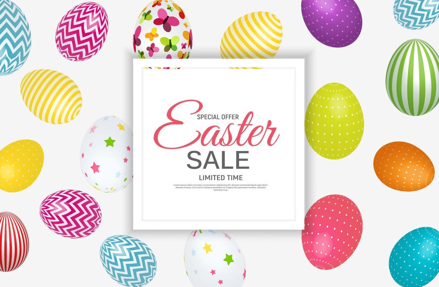 Abstract Easter Sale Template Background Vector Illustration