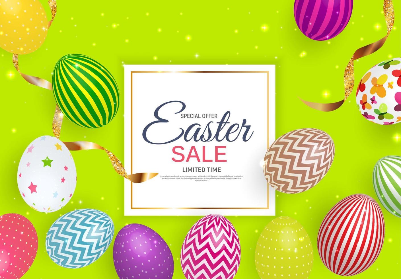 Abstract Easter Sale Template Background Vector Illustration