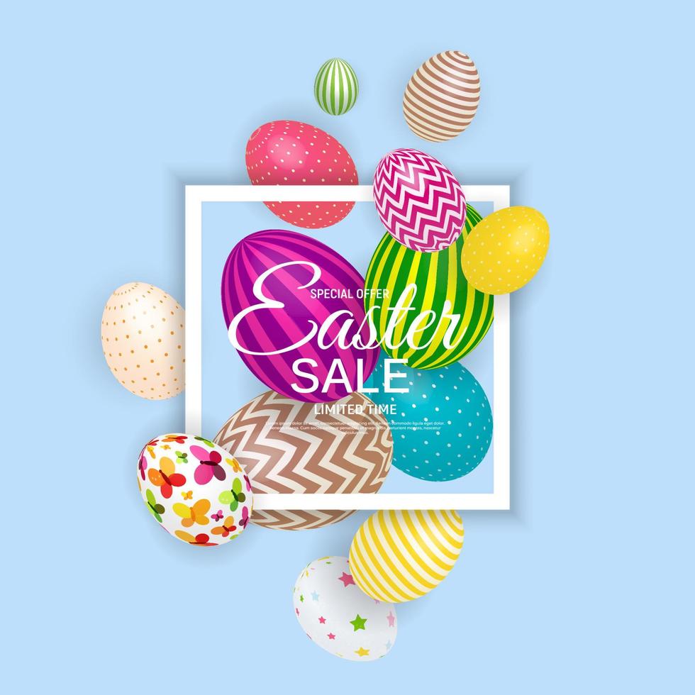 Abstract Easter Sale Template Background Vector Illustration