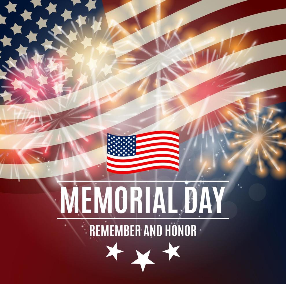 Memorial Day Background Template Vector Illustration