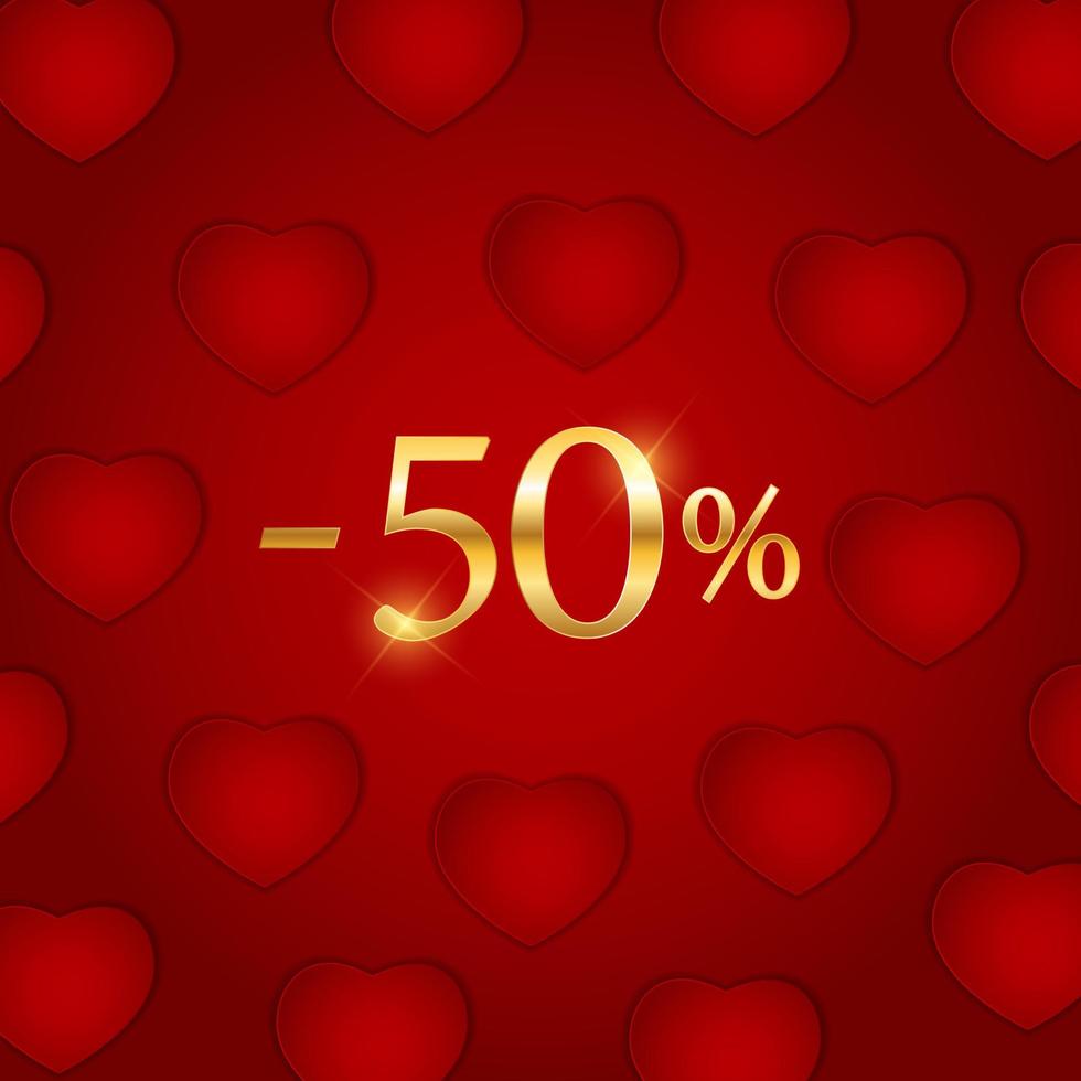 Valentines Day Holiday Discount banner Sale poster. Vector Illustration