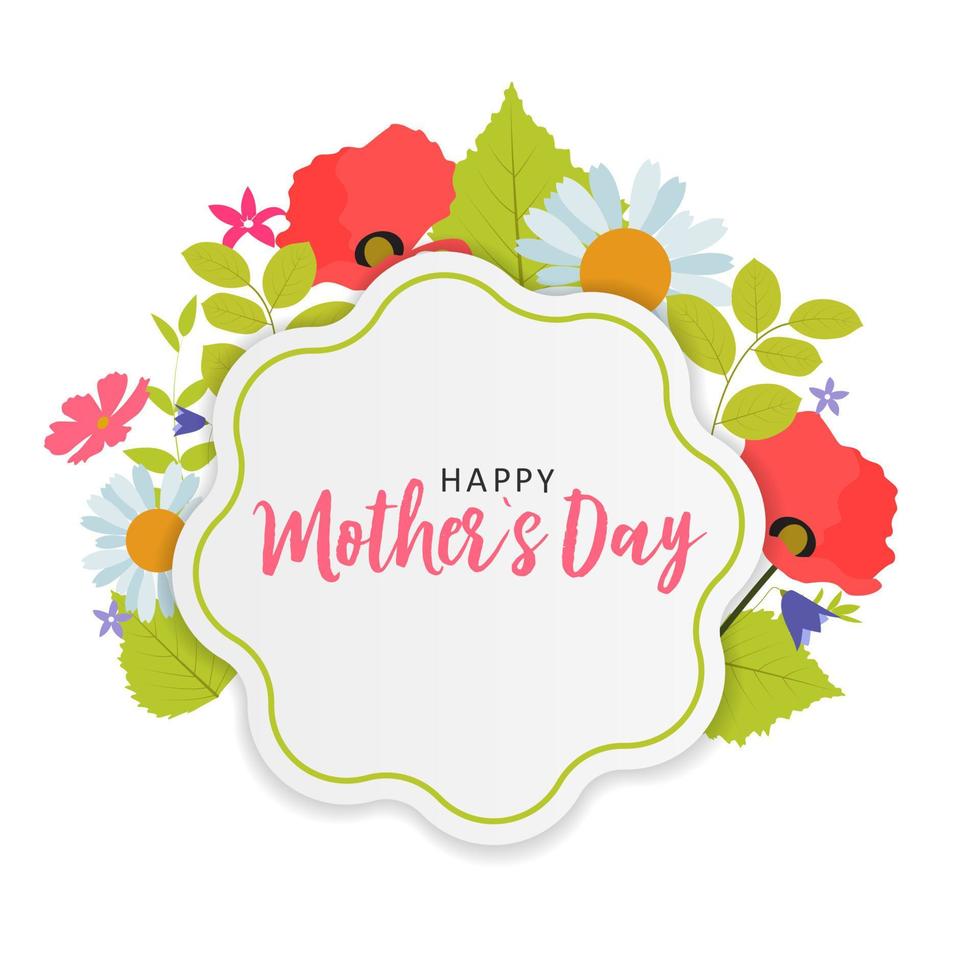 Happy Mother's day greeting card with background. Vector Illustration