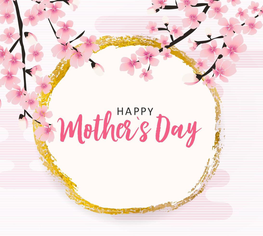 Happy Mother's day greeting card with background. Vector Illustration