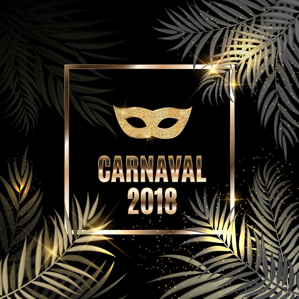 Popular Event Brazil Carnival in South America During Summe.  Background With Party Mask.  Masquerade Concept. Vector Illustration