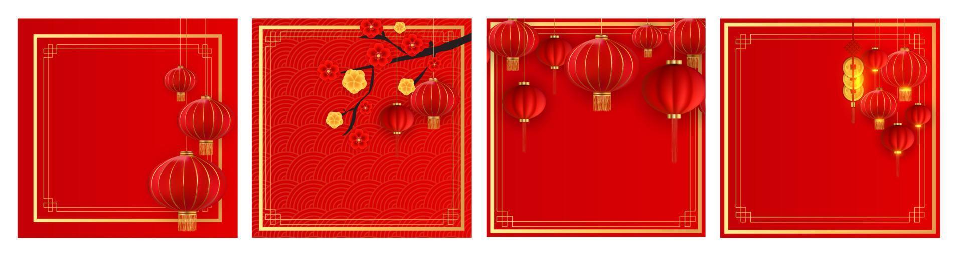 Happy Chinese New Year Holiday Background. Vector Illustration