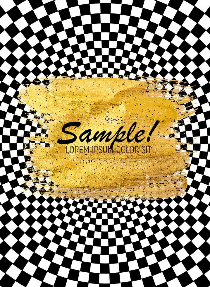 Abstract Paint Glittering Textured Art Pattern on Black and White Hypnotic Background. Vector Illustration