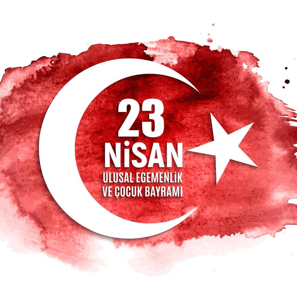 23 April Childrens day Turkish Speak 23 Nisan Cumhuriyet Bayrami. Vector Illustration