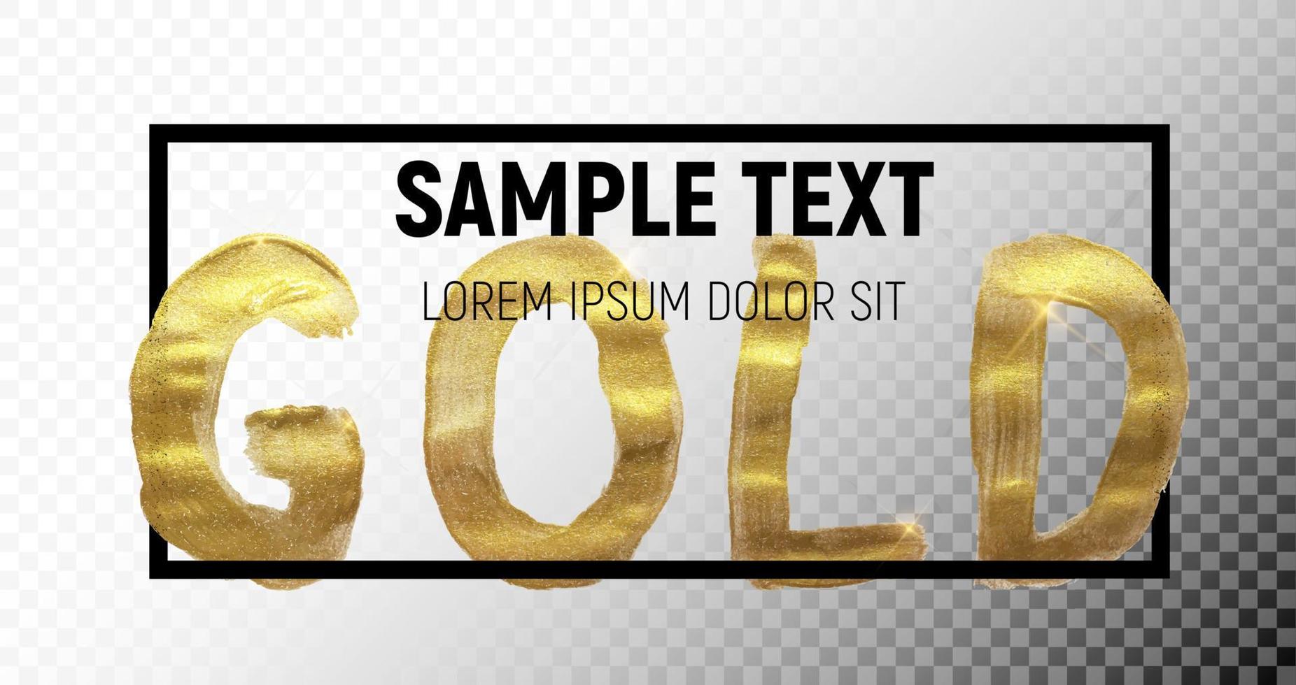 Gold Paint Glittering Textured Art Illustration. Vector Illustration